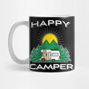 'Happy Camper Caravan' Cool Camping Caravan Mug